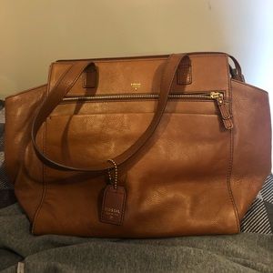Fossil Leather Tote